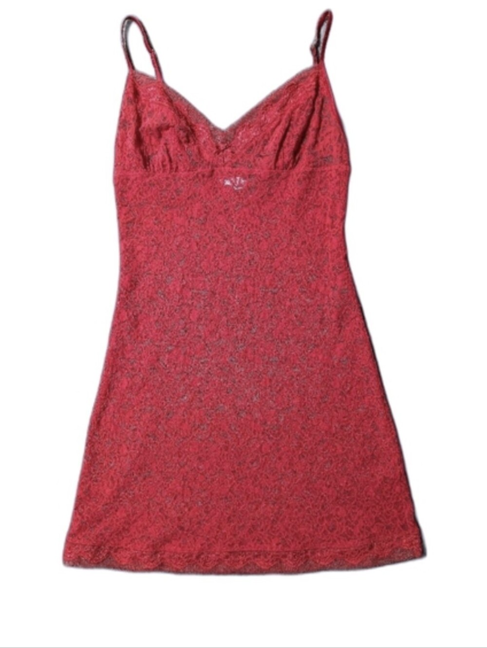Vintage 2000s Victoria's Secret Red "The Lacie" Floral Lace Slip Dress - L
